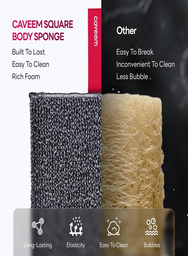 Caveem Exfoliating Body Scrubber, Rough Exfoliation Body Exfoliator Sponge for Remove Dead Skin, Body Exfoliating Sponges, Bath and Body Exfoliate Buffer, Mens and Womens Sponge for Shower (2 Pack) - Image 5