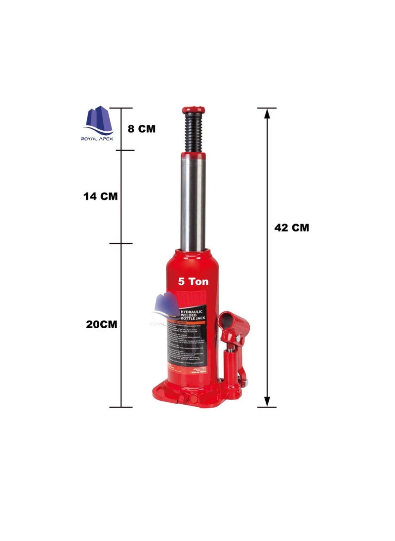 Generic Heavy Duty Hydraulic Bottle Car Jack Lifting Stand Thick Metal Car Jack Universal Hydraulic Vertical Bottle Jack for Compact Low Chassis Car Saloon on Road or in Garage - 10000 lbs (5 Ton)  - Image 3