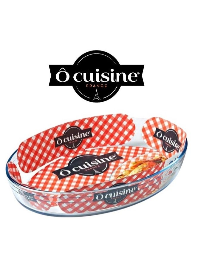 O'Cuisine Ocuisine® 2L Oval Roaster - French-Made Borosilicate Glass, Oven Safe, Even Heat Distribution - Image 1