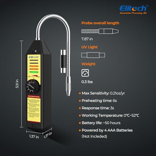 Elitech WJL-6000 Freon Leak Detector Halogen Leak Detector Refrigerant Gas Leakage Tester HVAC Air Condition R22 R410A R134A CFCs HCFCs HFCs Detects High Accuracy - Image 5