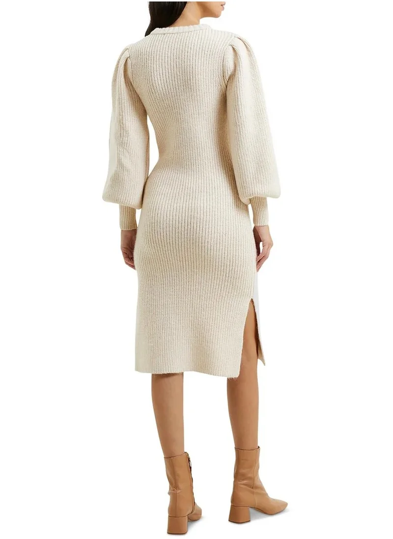 French Connection Puff Sleeve Knitted Dress