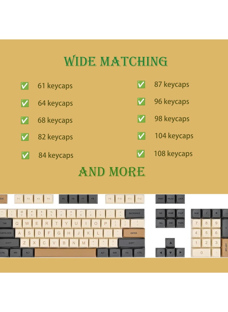 erorex - Retro Keycaps 125 Keys Custom Gaming Keycaps PBT Dye-Sublimation XDA Profile ANSI US Layout for Cherry MX Switches 61 64 68 98 104 108 Mechanical Keyboard - Image 1
