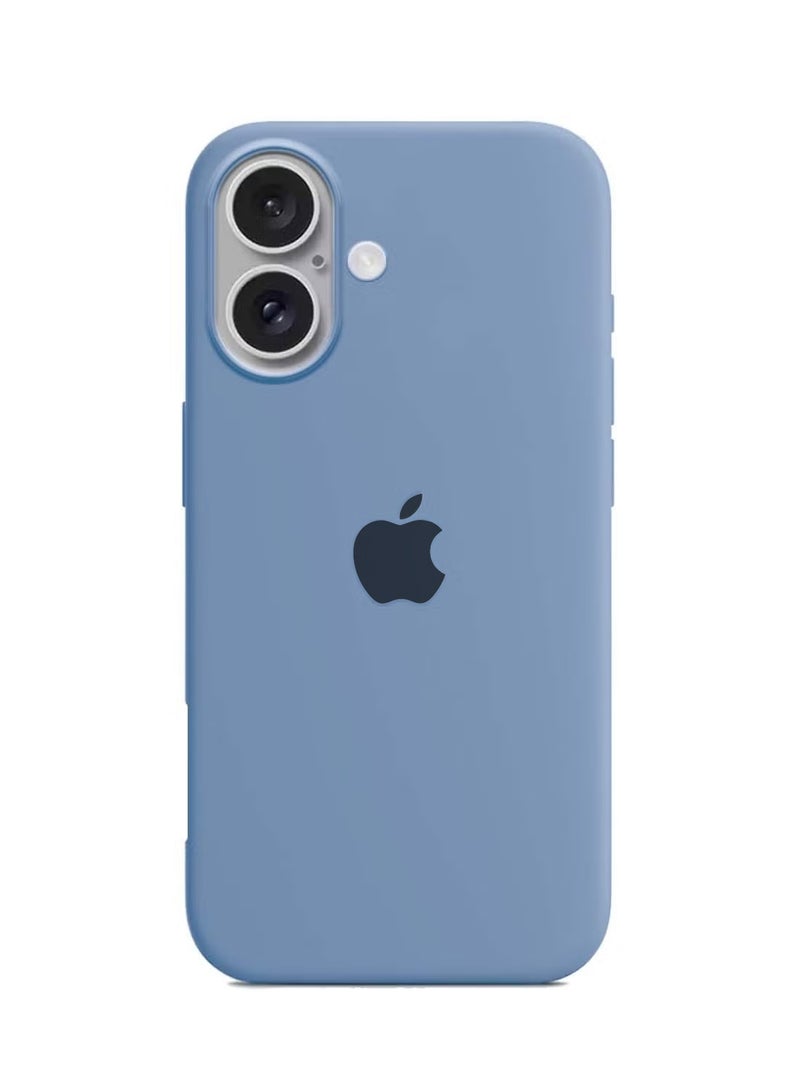 دبليو تيك غطاء الحماية سائل ناعم من السيليكون لآيفون ١٦ بلس ٢٠٢٤ من أبل - أزرق شتوي