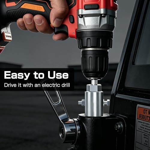 HORTHERO Heavy Duty Trailer Jack Drill Adapter with Cordless Drill, 1/2 to 1 Stainless Steel Socket Adapter Fits Any 1" Drive On Trailer Jack - Image 4