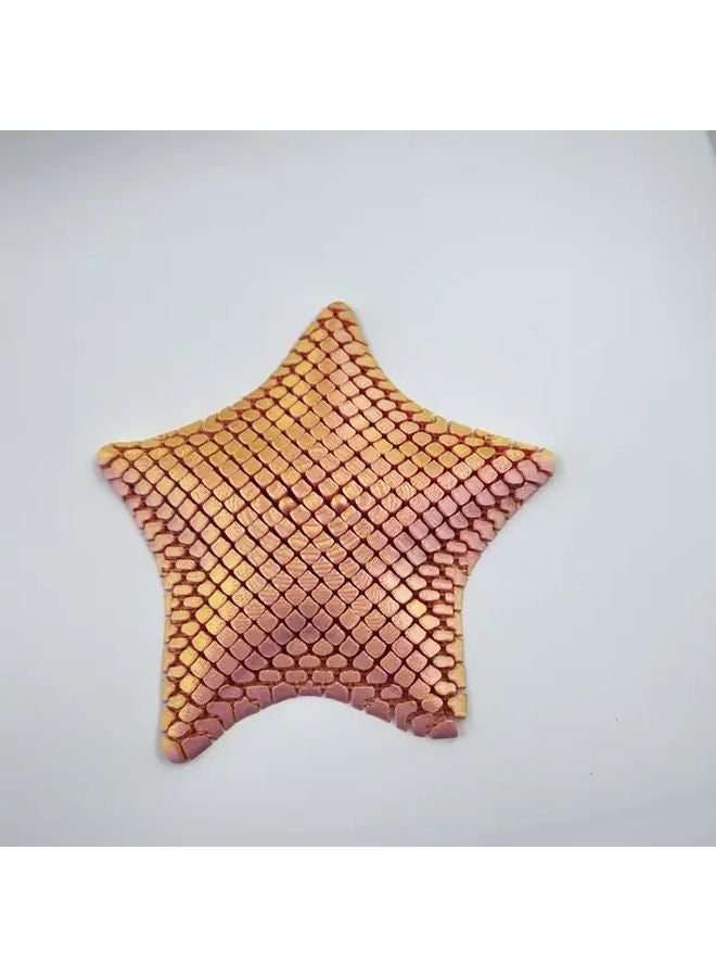 Rose Golden Poseable Starfish Statue Multi Joint 3D Printed Ocean Animal Figurine - Image 1