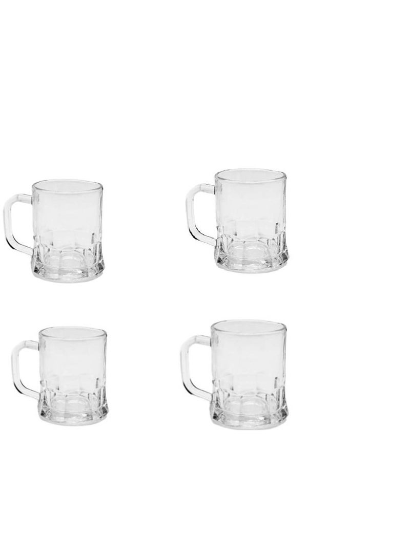 Glass Cup Set – 4 Pieces Clear Durable Glass Cups for Tea, Coffee, Hot and Cold Beverages, Elegant Transparent Design, Ideal for Home, Office and Daily Use - Image 1