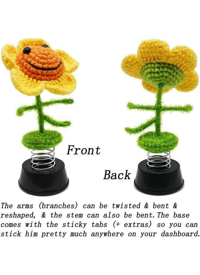 AMNQUERXUS Gifts for Mom Grandma Sunflower Decor, Sunflower Gifts for Women, Car Dashboard Decor Home Office Decoration Cute Accessories Gifts for Wife, Handmade (Sunflower)  - Image 2