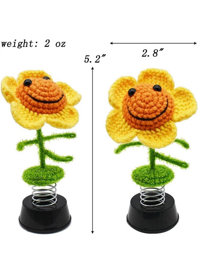 AMNQUERXUS Gifts for Mom Grandma Sunflower Decor, Sunflower Gifts for Women, Car Dashboard Decor Home Office Decoration Cute Accessories Gifts for Wife, Handmade (Sunflower)  - Image 4
