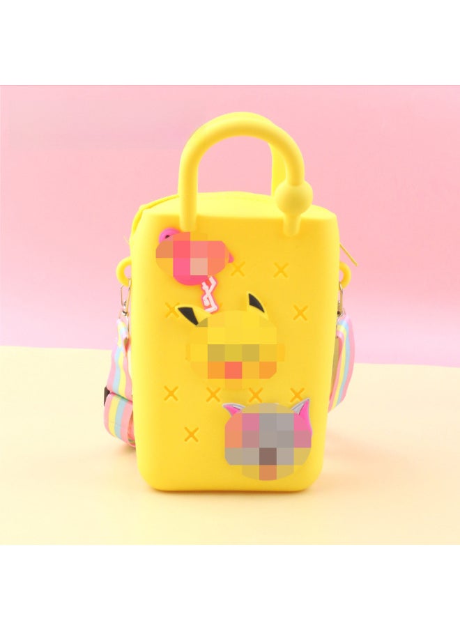 Loquat DIY Hole Bag Cute Accessories Summer Beach Vacation Handbag Colorful Hole Bag DIY Beach Bag Jelly Bag-Colors:97-zipper  - Image 1