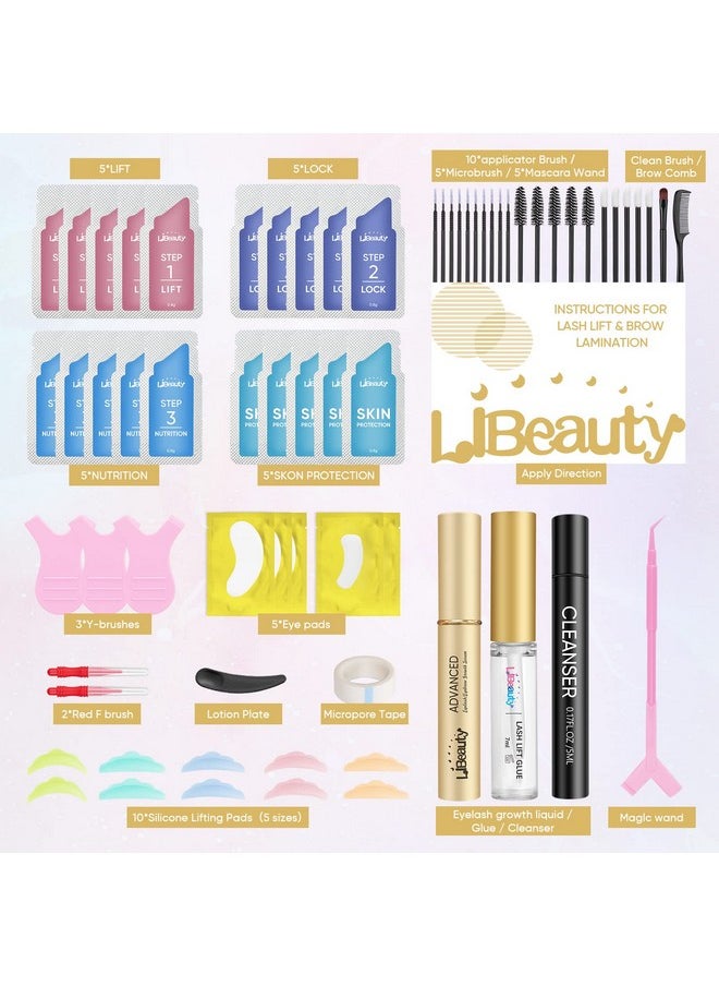 Libeauty - Eyelash Lift Kit Brow Lamination Kit With Lash Growth Serum New Eyebrow Perm Kit Can Last 6 8 Weeks Home & Salon Use Black - Image 1