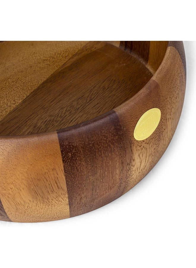 بيلي وعاء تقديم دائري من خشب الأكاسيا بيللي للفواكه أو السلطات، كبير، قطر  × ارتفاع  سم، بني - Image 4
