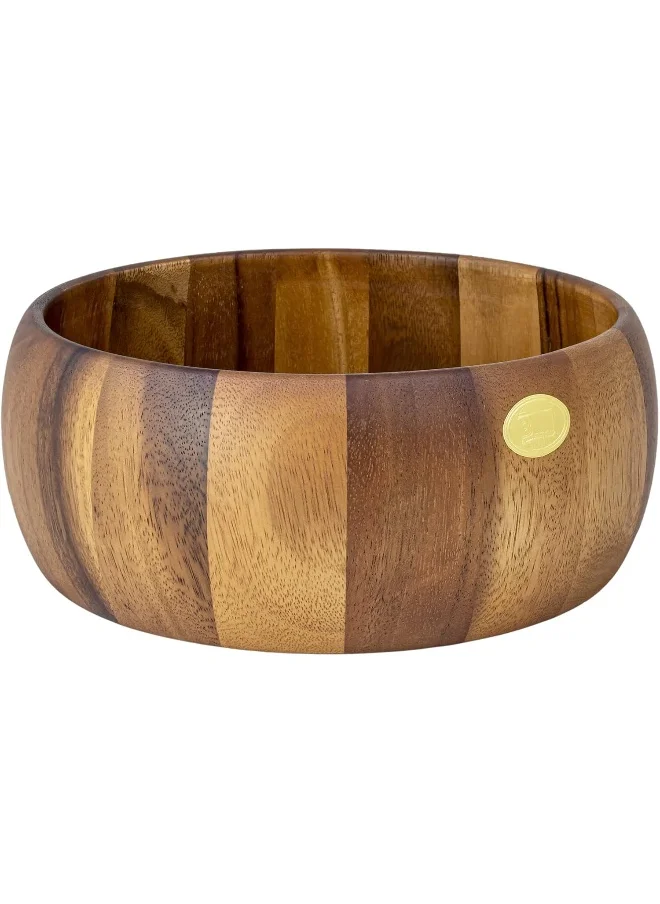 بيلي Billi Acacia Wood Round Serving Bowl For Fruits Or Salads, Large Single Bowl, Dia 24 X 10H cm, Brown, ACA-B3