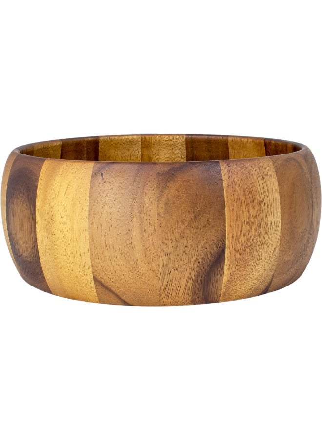 بيلي وعاء تقديم دائري من خشب الأكاسيا بيللي للفواكه أو السلطات، كبير، قطر  × ارتفاع  سم، بني - Image 3