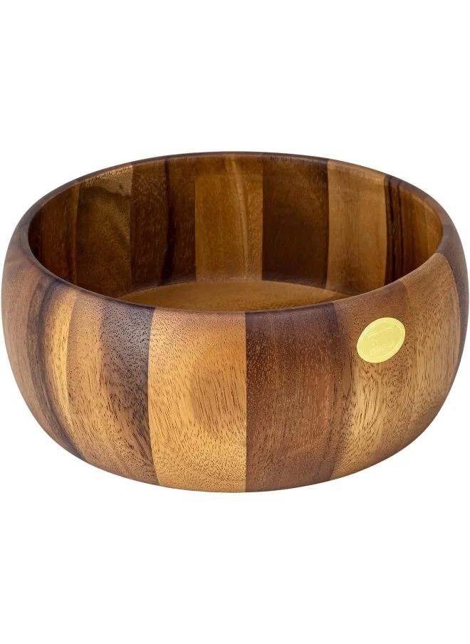 بيلي Billi Acacia Wood Round Serving Bowl For Fruits Or Salads, Large Single Bowl, Dia 24 X 10H cm, Brown, ACA-B3