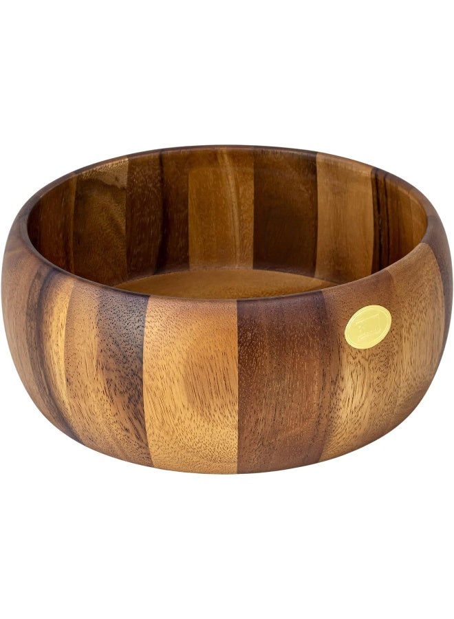 بيلي وعاء تقديم دائري من خشب الأكاسيا بيللي للفواكه أو السلطات، كبير، قطر  × ارتفاع  سم، بني - Image 2