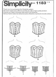 Simplicity Us1183Aa Corset Sewing Pattern For Women Sizes 10 18  - Image 3