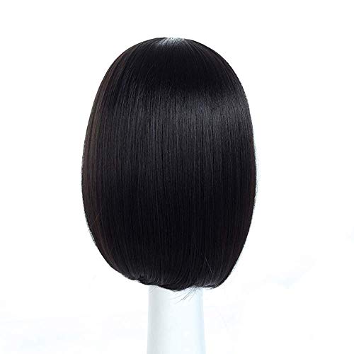 LUSH LOCKS® Short Black Wigs for Ladies Straight hair wigs With Bangs Heat Resistant Synthetic Wig Natural Looking for Cosplay/Party - Image 4
