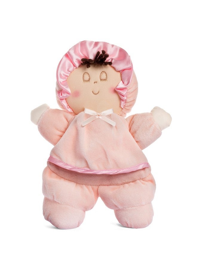 Genius Baby Toys My First Baby Doll, Super Soft Baby Doll Made for Cuddles, Vintage Classic Style with Pink Dress and Brown Hair, Ideal New Baby Gift or Baby Shower Present  - Image 1