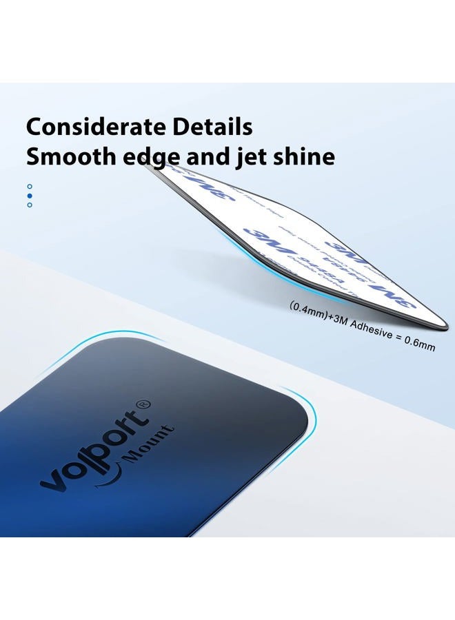 Volport Rectangle Metal Plate for Phone Magnet, Magicplate Replacement Disc with 3M Adhesive Backing Sticker for Magnetic Car Mount Holder Cradle Stand (Dashboard/Vent/CD Slot/Windshield)-Black - Image 5