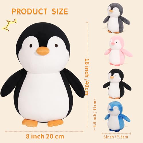 MMguai 5 Pieces Penguin Stuffer Animals Set, Giant 16 Inch Mommy Penguin Plush Toy with 4 Cute Babies Plushies in Her Zippered Tummy, Gifts for Kids Girls Boys, Birthday, Halloween, Christmas - Image 2