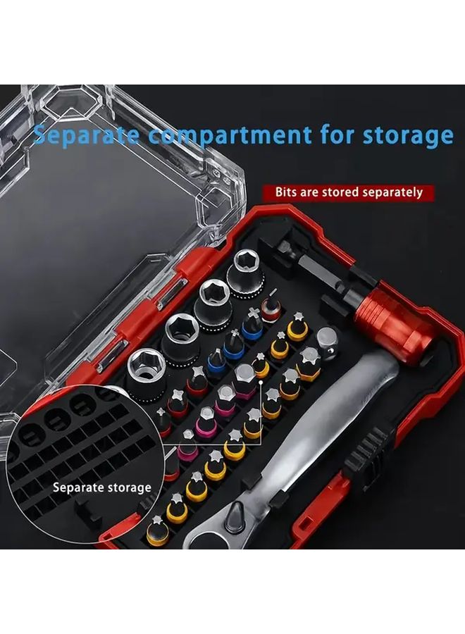38pcs Precision Screwdriver Set Industrial Grade Ratchet Wrench Compact Tool Kit - Image 5