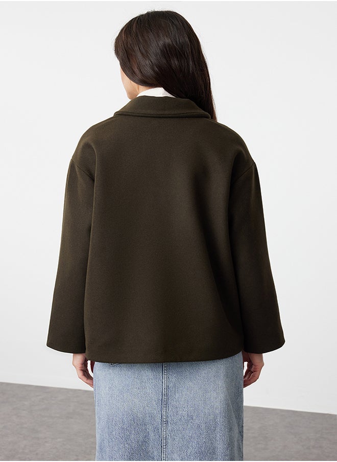trendyol Khaki Oversize Stamp Slim Jacket Coat TWOAW25MO00079  - Image 5
