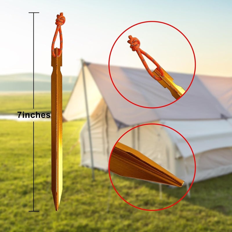 All one tech 12 Pack Tent Stakes, 7075 Ground Metal Camping Aluminum Tent Pegs, Lightweight Tent Stakes Heavy Duty Spikes Camping Accessories - Image 3