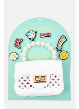 Willow & Ruby Kids Girl A Little Obsessed Charm It Cross Body Bag, White Combo  - Image 1