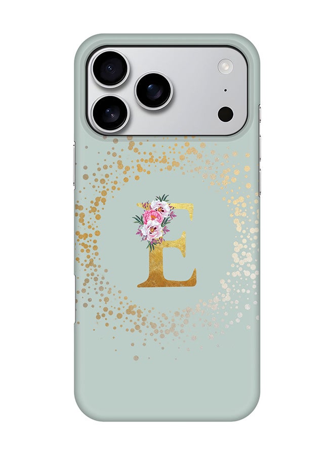 Stylizedd For iPhone 17 Pro Max,Case, [Compatible with MagSafe] Magnetic cover Slim fit Protection Matte, - Custom Monogram Floral - E  (Light Grey )