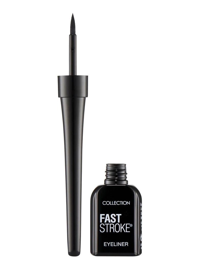 Collection Cosmetics Fast Stroke Eyeliner Quick Drying Formula 4ml Black - Image 2