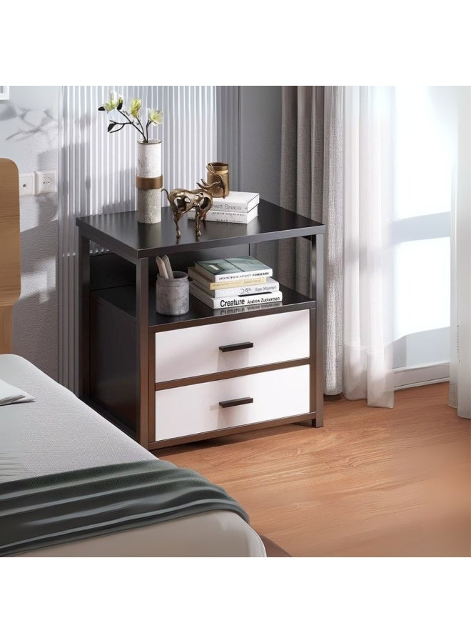 GoldenLike  طاولة جانبية، طاولات بجانب السرير مع رف تخزين ودرج، طاولة جانبية عصرية، خزانة تخزين لغرفة النوم، طاولة جانبية خشبية لغرفة المعيشة وغرفة النوم (40*34*50 سم) - Image 3