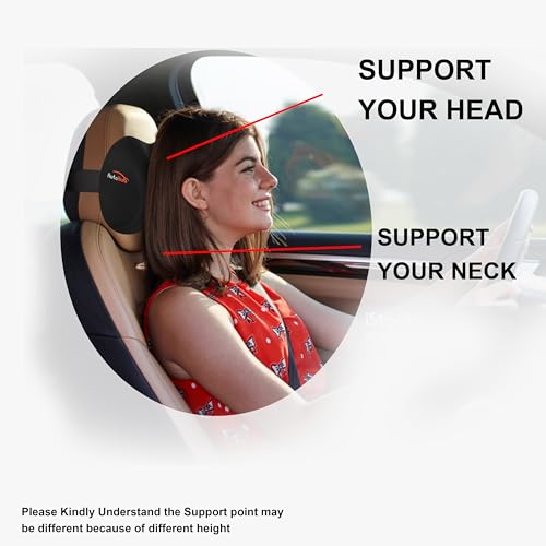 Auto Hub Car Neck Rest Pillow, Memory Foam Car Neck Pillow, Car Seat Head Rest Cushion for Neck Support, Ultra Soft Car Cushion (Fabric: Breathable Lycra, Black, Pack of 1) - Image 3