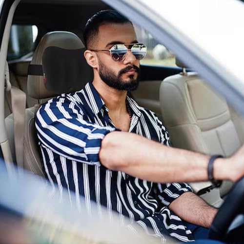 Auto Hub Car Neck Rest Pillow, Memory Foam Car Neck Pillow, Car Seat Head Rest Cushion for Neck Support, Ultra Soft Car Cushion (Fabric: Breathable Lycra, Black, Pack of 1) - Image 5
