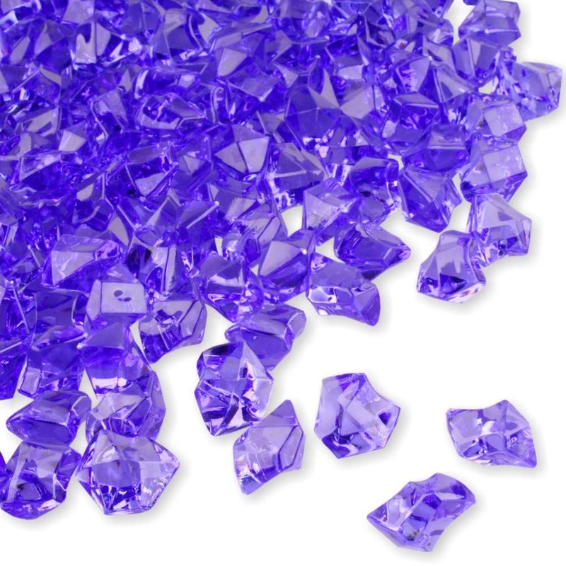 PMLAND Clear Fake Ice Rocks  550 Pcs Large Purple Acrylic Gems Crushed Plastic Diamonds 3 Lbs  225 Quarts Bulk Vase Filler for Centerpieces Wedding Theme Dcor Aquarium Table Scatter