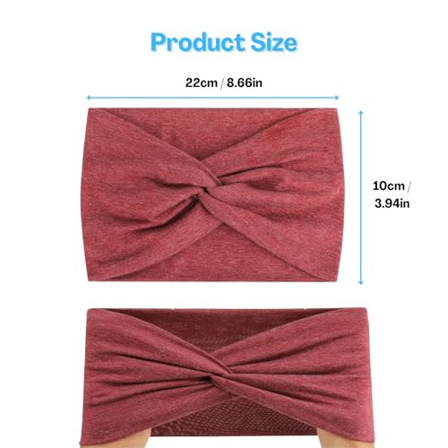 TecoKart® 3Pcs Hair Bands for Women | Stylish Elastic Gym Head Band | Soft Non-Slip Fabric Headbands for Yoga, Sports and Working Out (Khaki, Rose Pink, Black) - Image 2