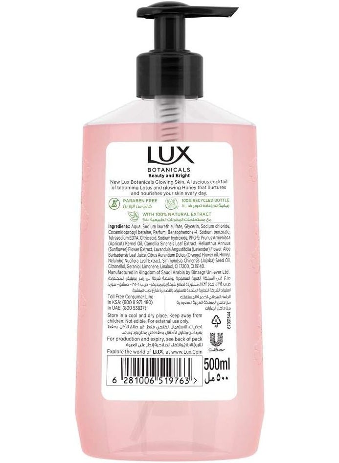 LUX Botanicals, Perfumed Hand Wash, For All Skin Types, Lotus & Honey, Hygiene Properties To Effectively Wash Away Germs, 500Ml - Image 3