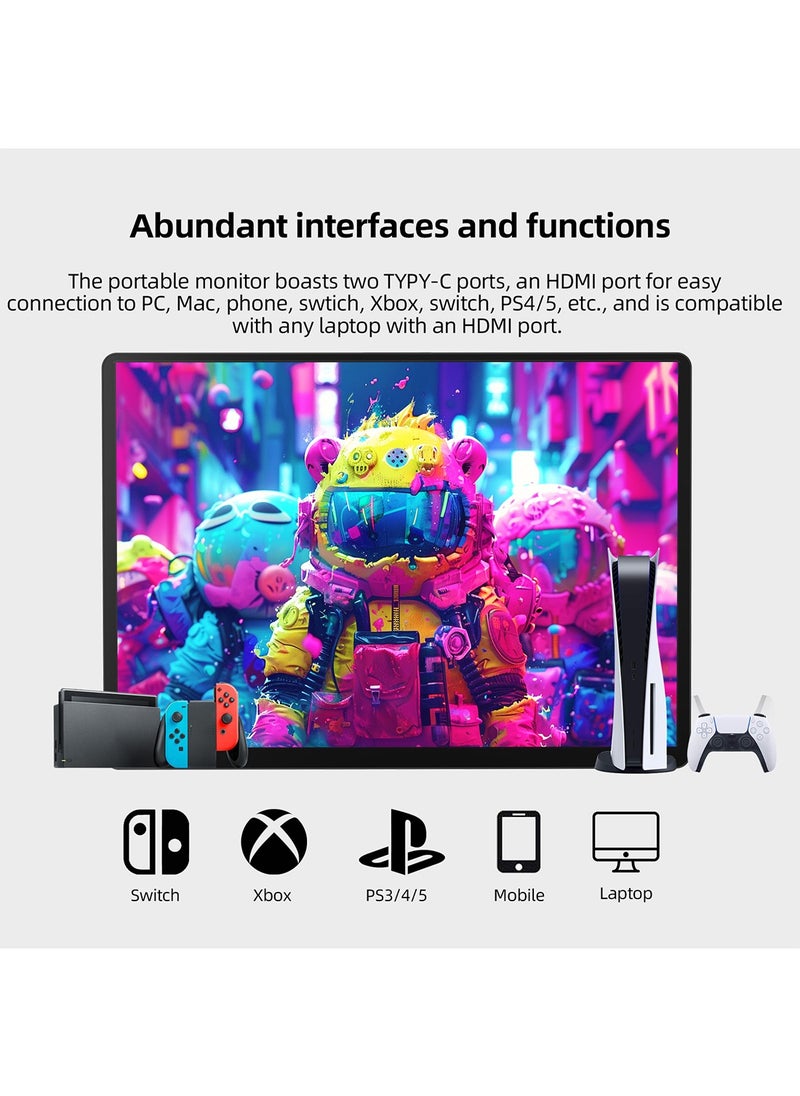 HILUKE - 2K Portable Monitor, 14" Ultra Slim Portable Laptop Monitor 2160 * 1440 QHD External Display with Dual Speakers HDR FreeSync Second Screen for Laptop PC Phone Game Console - Image 1