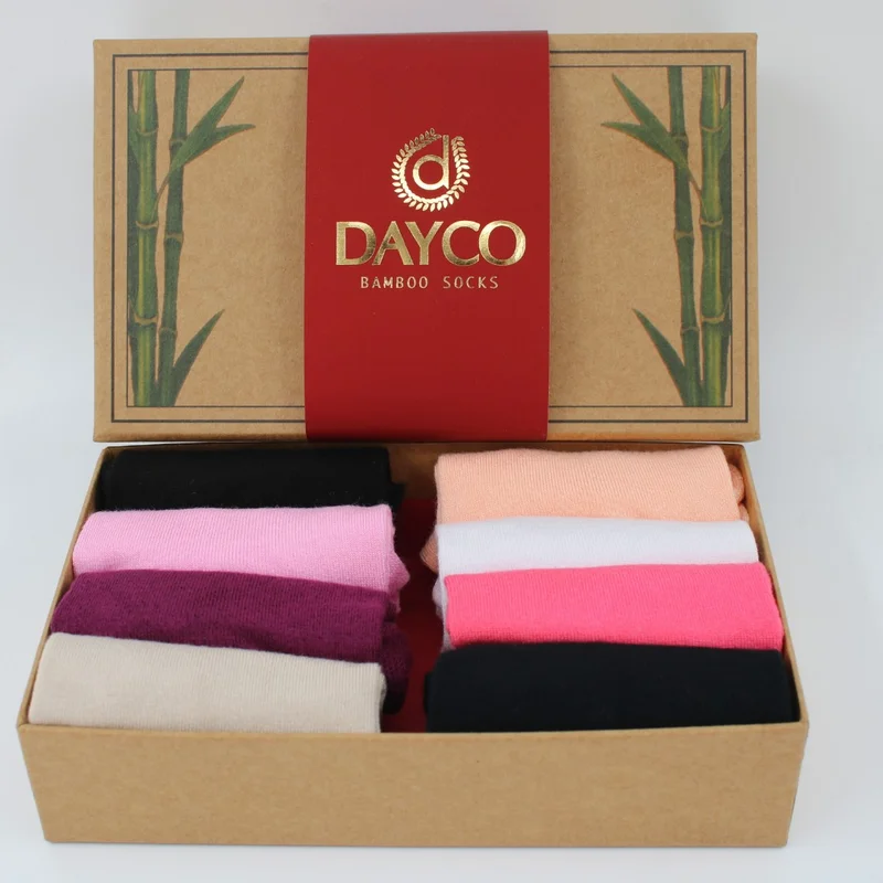دايكو Premium 8 Pack Bamboo Booties Women's Socks (Multi Color)