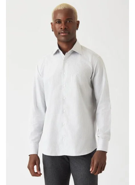 Bisse Men's Regular Fit Long Sleeve Classic Shirt BLACK GM22K222051_C99