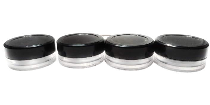Shree MAHA Empty Acrylic San Jar Transparent Cosmetic Container with Inner lids for Lip Balms Lip Scrubs Body Butters Eyeshadow Makeup DIY Cosmetics Beauty ProductsBlack 8 grm Pack of 12 - Image 1