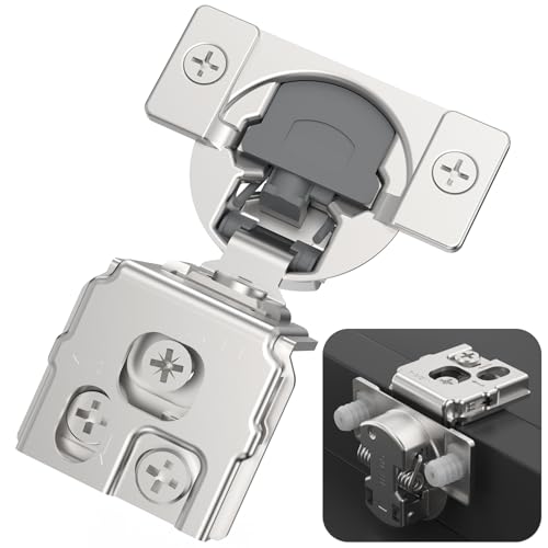 Chibery 30 Pack 112 Overlay 3D Soft Close Concealed Kitchen Cabinet Hinge for Face Frame Door PreAssembled Easyon Dowels Self Closing Hidden Satin Nickel 105 Open Concealed Stainless Steel - Image 1
