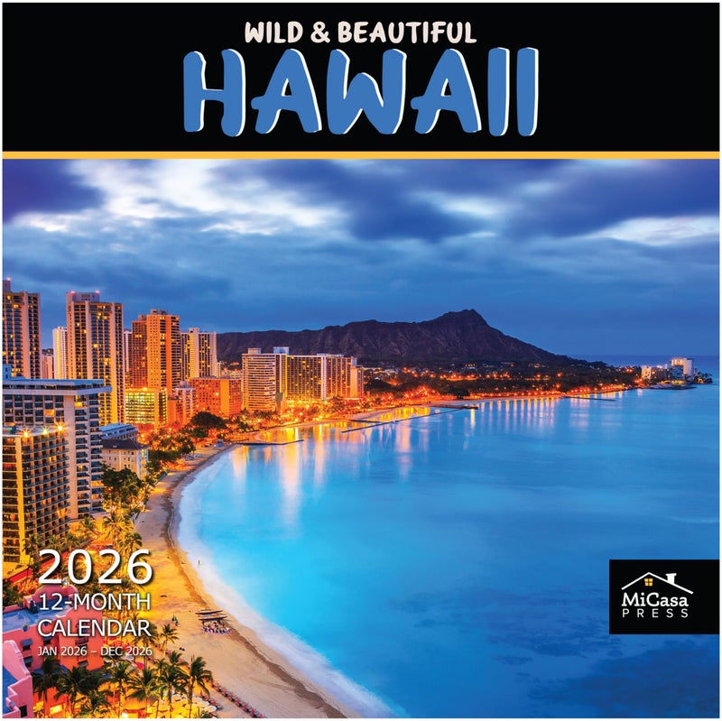 MICASA PRESS Wild & Beautiful Hawaii 2026 Wall Calendar 12 Month | 12" x 24" Open | Thick & Sturdy Paper | Holiday Gift | Tropical Island Travel Calendar 2026 - Image 1