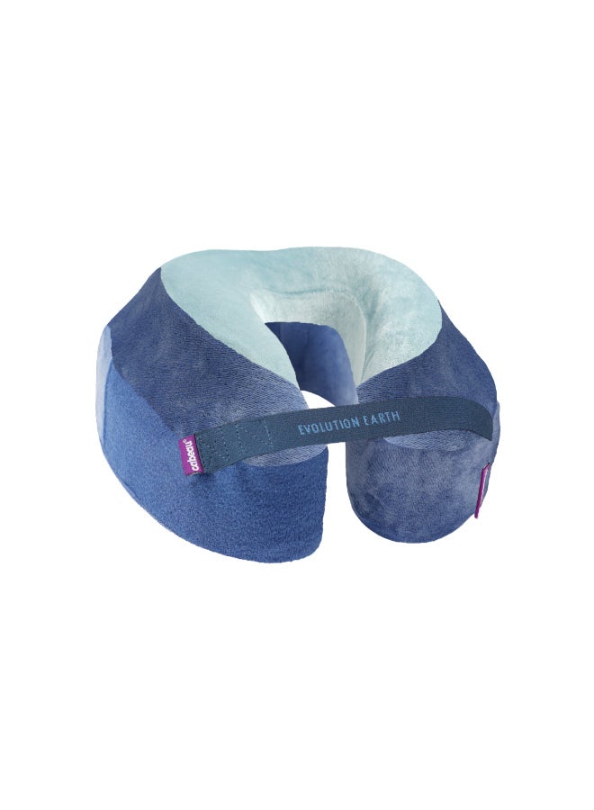 Cabeau Evolution Earth Pillow - Eco-Friendly Memory Foam Neck Pillow with Chin & Neck Support - Water Blue  - Image 1