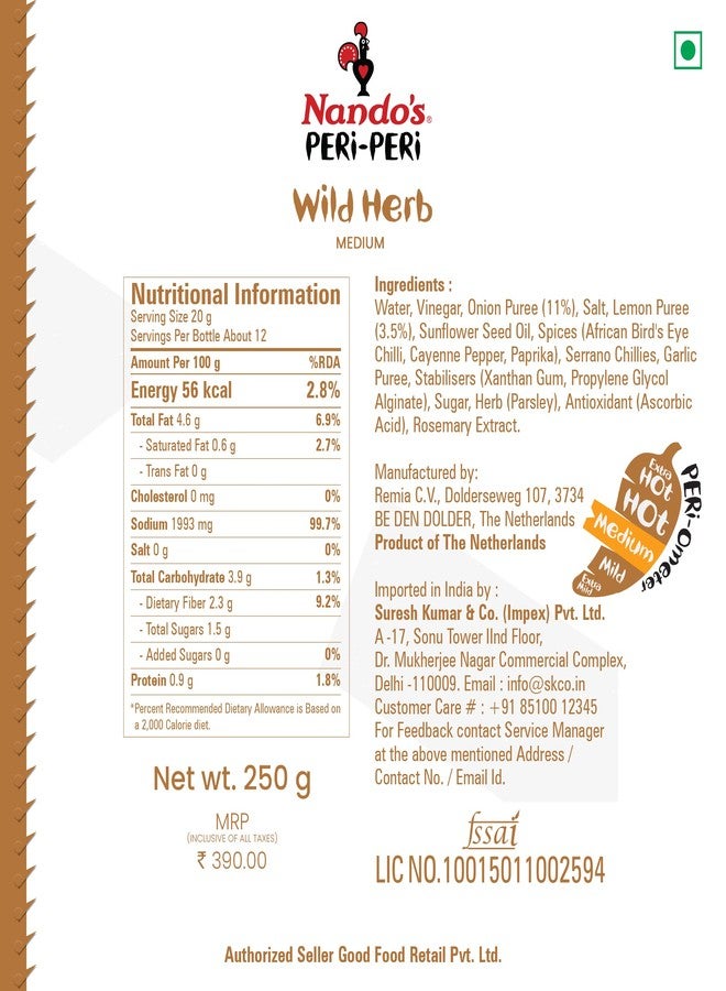 Nando's Peri Peri Sauce - Wild Herb 250 g - Image 5