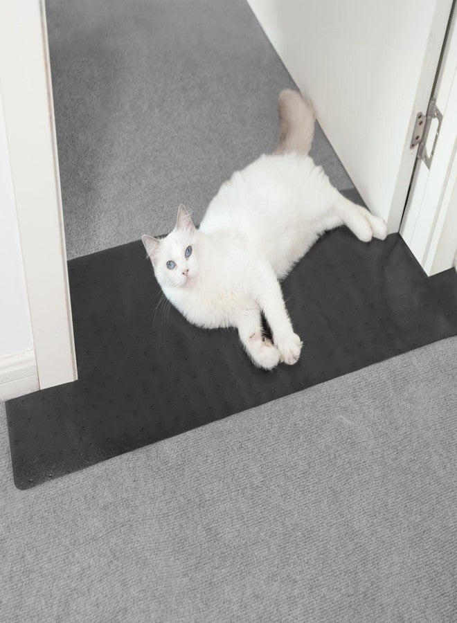 Oroonoko Carpet Protector for Pets Cat Carpet Protector for Doorway, Anti Scratch Under Door Cat Scratch Protector Mat, Easy to Cut Plastic Stopper (Black, 3.6FT-1pack) - Image 1