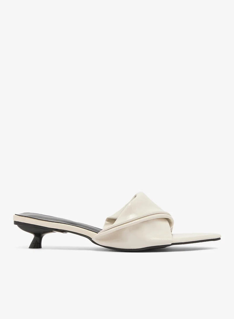 Ella White Wrap Detail Kitten Heels for Women | Best Price UAE
