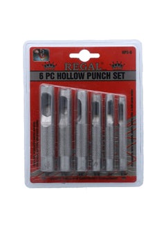 6-Piece Heavy Duty and Durable Precision-Cut Hollow Punch Set Silver 2.4 x 17 x 13.6 cm HPS-6