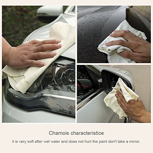 River Lake (2 Pack) Car Cleaning Natural Chamois Cloth,Leather Auto Car Wash Drying Towel, for Car Vehicle Cleaning Accessories,(18" x25'' 2-Pack) - Image 4