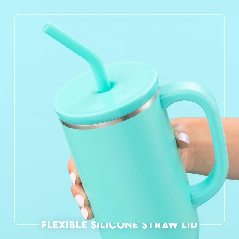 Swig Life 30oz Mega Mug, 30oz Teacher Tumbler with Handle and Straw, Large Insulated Tumblers, Cup Holder Friendly Travel Mug, Stainless Steel 30 oz Tumbler (Book Club) - Image 3