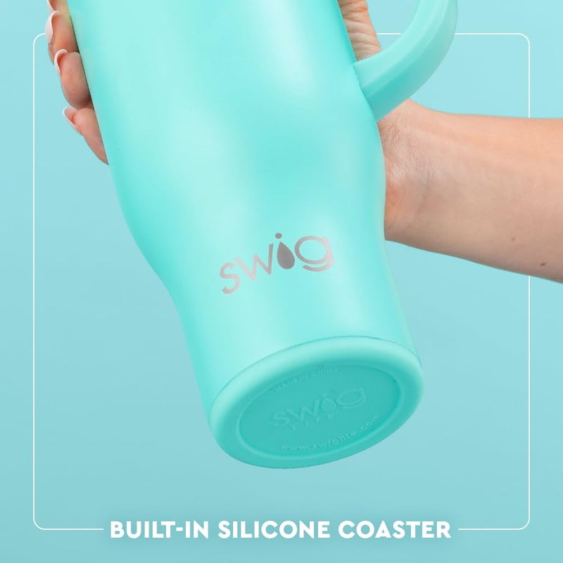 Swig Life 30oz Mega Mug, 30oz Teacher Tumbler with Handle and Straw, Large Insulated Tumblers, Cup Holder Friendly Travel Mug, Stainless Steel 30 oz Tumbler (Book Club) - Image 4